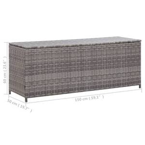 Garten-Aufbewahrungsbox 3001196 Grau - Metall - Kunststoff - Polyrattan - 150 x 60 x 50 cm