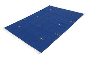 Kelim Modern - 180x120cm Blau - Naturfaser - 120 x 1 x 180 cm