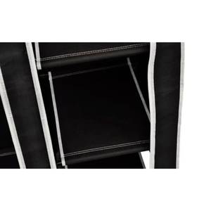 Stoffschrank(2er Set) 297407 Schwarz - Metall - Textil - 110 x 175 x 45 cm