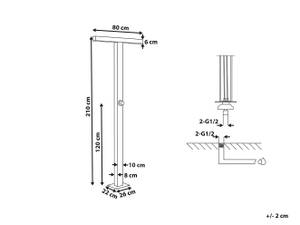 Gartendusche URZULAI Silber - Metall - 80 x 210 x 22 cm