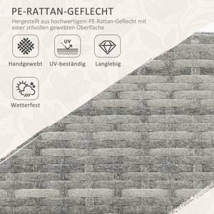 Rattan Gartenmöbel Set 860-162V00GG Grau - Textil - 68 x 74 x 200 cm