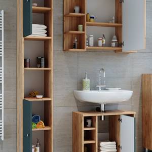 Salle de bains Fynn (3 éléments) Vert - Imitation chêne - 80 x 190 x 32 cm