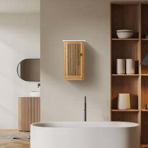 Rangement bambou salle de bain Marron - Blanc - Bambou - Bois manufacturé - 35 x 60 x 21 cm