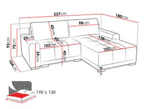 Ecksofa Milton Aschgrau