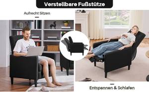 Relaxsessel Verstellbare Rückenlehne Schwarz