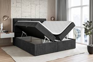 Boxspringbett GRATUN Schwarz - Breite: 200 cm - H4