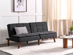 3-Sitzer Sofa RONNE Schwarz - Eiche Dunkel