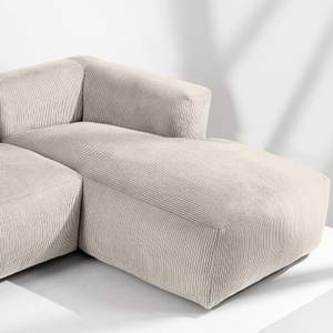 Ecksofa BUFFO 6-Sitzer Creme - Breite: 377 cm - Armlehne beidseitig montierbar - Ecke davorstehend rechts - Ottomane davorstehend rechts