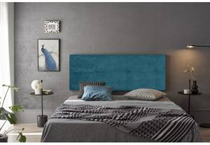 TÊTE DE LIT CALA TISSU BLEU 210 Bleu - Profondeur : 210 cm