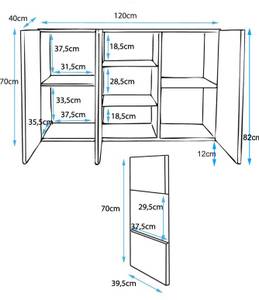 Sideboard Luke A2 mit Alu-füße Weiß - Höhe: 82 cm