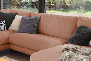 Sofa CARA Wohnlandschaft U-Form Cord Braun