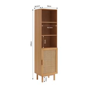 Armoire June Marron - En partie en bois massif - 50 x 190 x 38 cm