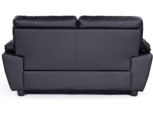 Festes Sofa aus rekonstituiertem Leder u Schwarz - Tiefe: 169 cm