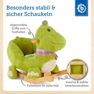 Schaukeltier Dino Grün - Textil - 35 x 54 x 60 cm