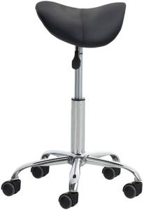 Tabouret de bureau Reno Lot de 2 Noir