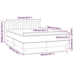 Boxspringbett 3017288-19 Dunkelgrau - Tiefe: 193 cm