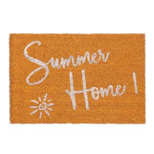 Kokos Fußmatte "Summer Home" Orange - Weiß - Naturfaser - Kunststoff - 60 x 2 x 40 cm