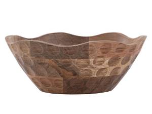 Dekoschale Holz Origin geschwungen Braun - Massivholz - 30 x 11 x 30 cm