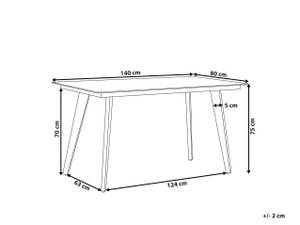 Table de salle à manger MILETO Gris - Métal - 140 x 75 x 80 cm