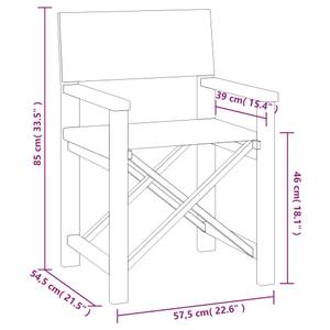 Regiestuhl (2er Set) 3143629 Grau - Massivholz - Holzart/Dekor - 57 x 85 x 54 cm