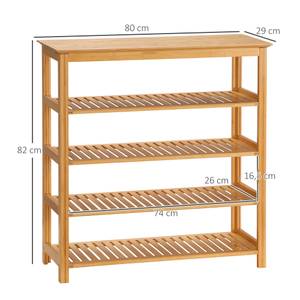 Schuhregal 837-312V00ND Braun - Bambus - 29 x 82 x 80 cm