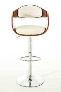 Tabouret de bar Kingston Imitation noyer - Blanc