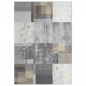 Tapis salon CARRAL 120x170 en coton gris 120 x 170 cm