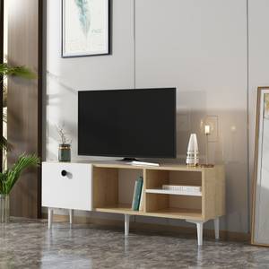 Meuble TV Nannestad effet chêne / blanc Marron - Bois manufacturé - 120 x 45 x 30 cm