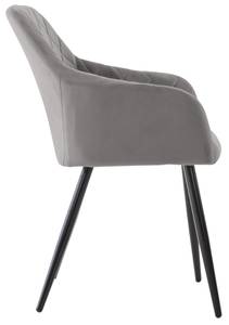 Chaise salle à manger Shila Lot de 2 Gris - Fourrure synthétique