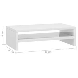 Support de moniteur 298536 Blanc - Bois manufacturé - 42 x 13 x 24 cm