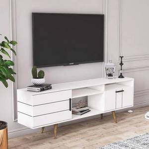 Meuble Tv Termini blanc Blanc - Bois manufacturé - 180 x 64 x 37 cm