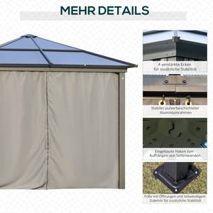 Luxus Pavillon 84C-049CG Grau - Metall - 295 x 265 x 295 cm