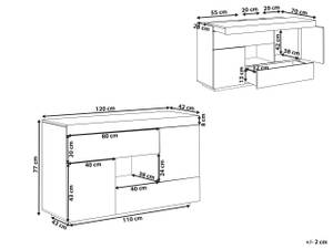 Schreibtisch GORAN Braun - Weiß - Holzwerkstoff - 120 x 77 x 42 cm