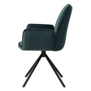 Chaise pivotante G67 (lot de 6) Noir - Vert - Textile - 60 x 86 x 60 cm