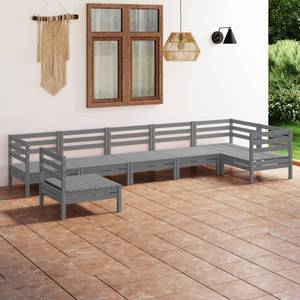 Garten-Lounge-Set Grau - Massivholz - Holzart/Dekor - 64 x 63 x 64 cm