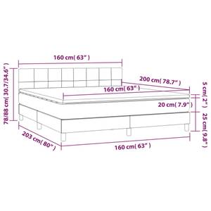 Boxspringbett 3017268-9 Schwarz - Breite: 160 cm