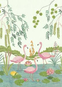 Fototapete Flamingo Vibes 610840 Naturfaser - Textil - 200 x 280 x 280 cm