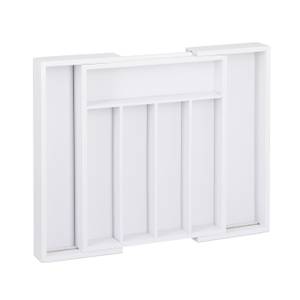 Range-couverts Bambou Blanc Extensible Blanc - Bambou - Bois manufacturé - 49 x 6 x 37 cm