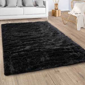 Hochflor-Teppich Silky 591 Schwarz - 120 x 170 cm