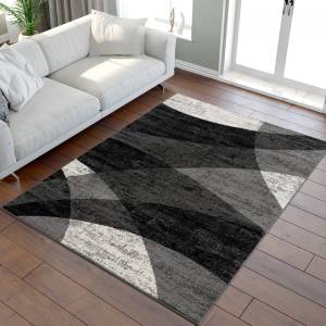 Tapis salon FALDO 80x150 noir Noir - 80 x 150 cm