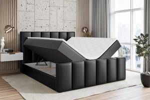 Boxspringbett BOXI1-Z Hochglanz Schwarz - Breite: 140 cm - H3