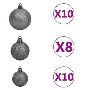 Boules de noël 3010008-2 (lot de 120) Gris brillant - Blanc brillant - Profondeur : 3000 cm