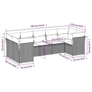 Gartensitzgruppe K6415(7-tlg) Grau - Massivholz - 69 x 62 x 55 cm