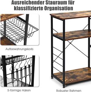 3-stufiges Küchenregal Braun - Holzwerkstoff - 40 x 84 x 60 cm