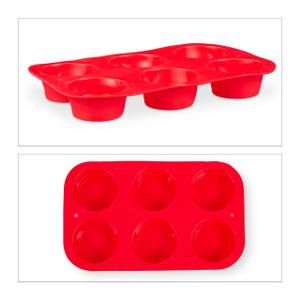 10 x 6er Muffinform aus Silikon Rot - Kunststoff - 29 x 4 x 18 cm
