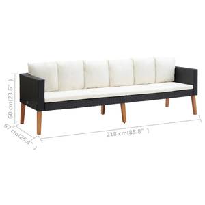 Gartensofa Schwarz - Metall - Textil - 218 x 60 x 218 cm