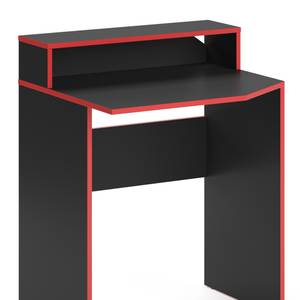Bureau ordinateur Kron noir/rouge court 70 x 60 cm
