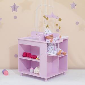 Glitzersterne Prinzessin Babypuppe Violett - Holzwerkstoff - Kunststoff - Massivholz - 49 x 98 x 58 cm