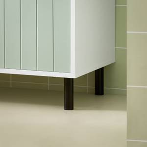 Meuble Bas Salle de Bain BZR138-GR Vert - Blanc - Bois manufacturé - Métal - 60 x 87 x 30 cm