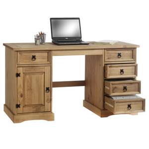 Bureau TEQUILA Marron - Bois massif - Bois/Imitation - 140 x 77 x 60 cm